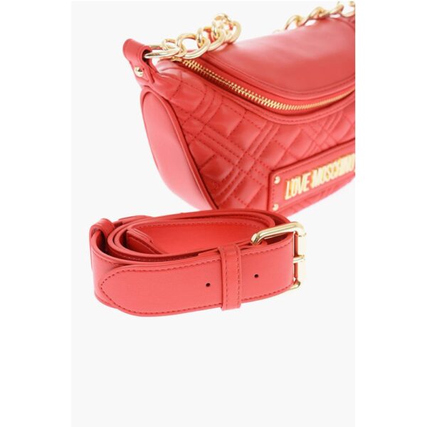 Moschino LOVE chain handle quilted faux leather bag - Image 4