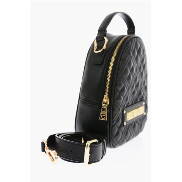 Moschino Love Quilted Faux Leather Mini Bag with Golden Details - Image 3