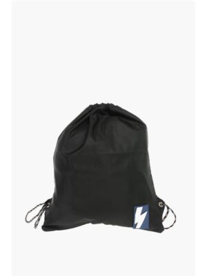 Neil Barrett solid color drawstring backpack with two-tone laces