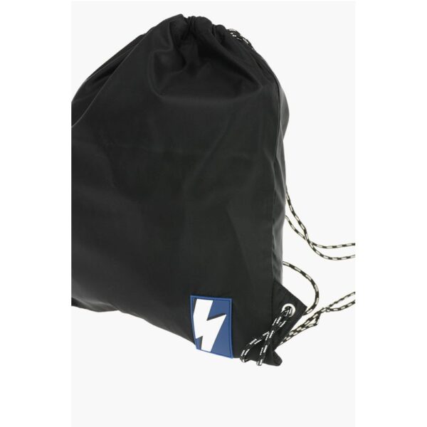 Neil Barrett solid color drawstring backpack with two-tone laces - Image 3