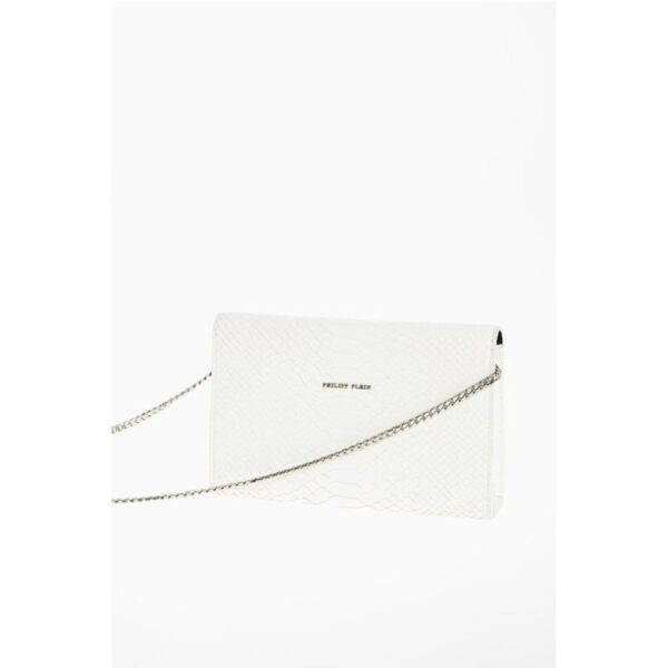 Philipp Plein Crocodile Effect Leather Clutch with Claw Rings - Image 2