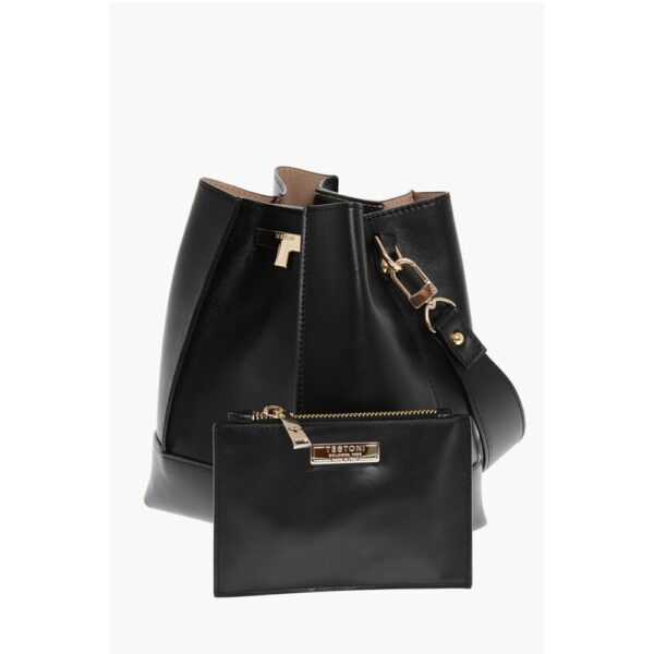 Testoni Leather LINDA Shoulder Bag with Removable Strap - Image 5