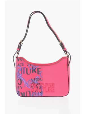 Versace JEANS COUTURE Baroque Motif Shoulder Bag with Embossed Logo