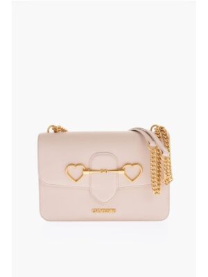 Moschino LOVE Faux Leather Shoulder Bag with Golden Chain