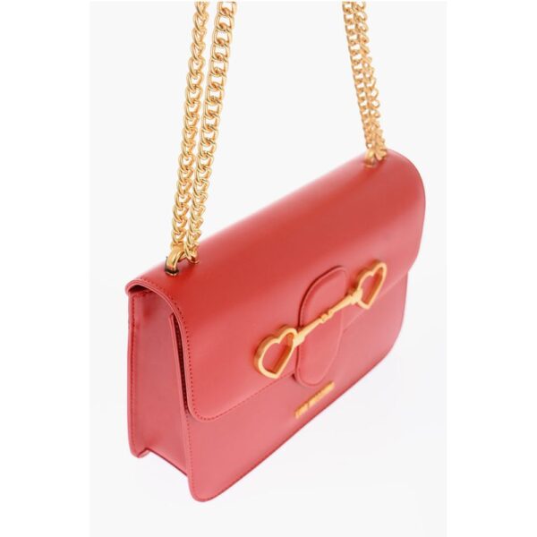 Moschino LOVE faux leather bag with chain shoulder strap and golden c - Image 3