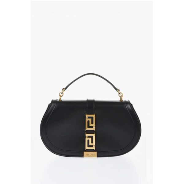 Versace Leather GRECA GODDES Saddle Bag with Golden Detail