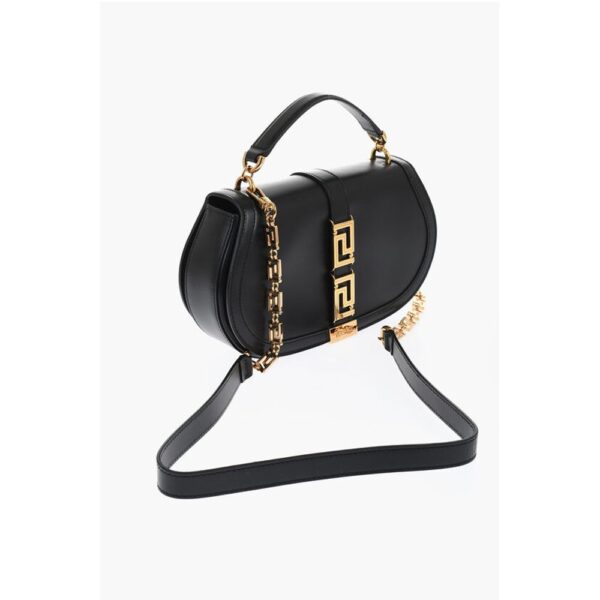 Versace Leather GRECA GODDES Saddle Bag with Golden Detail - Image 4