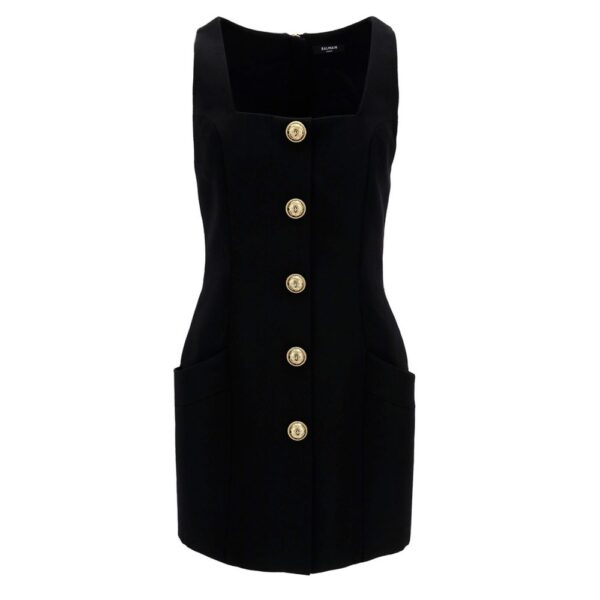 Balmain Black Wool Women's Dress