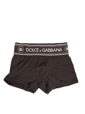 Dolce & Gabbana Brown Cotton Stretch Regular Boxer Underwear