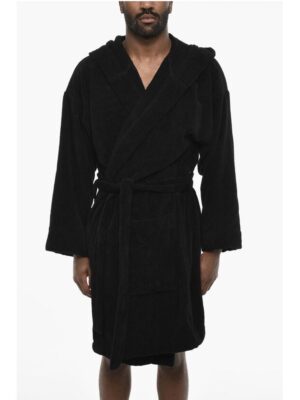 Dsquared² Terry Cottton Bathrobe with Belt and Hood
