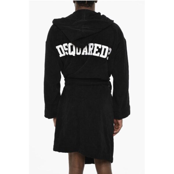 Dsquared² Terry Cottton Bathrobe with Belt and Hood - Image 2