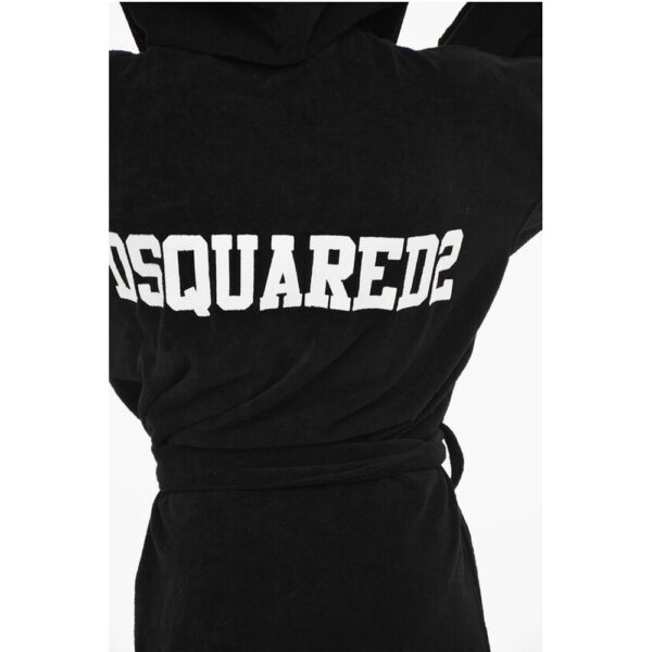 Dsquared² Terry Cottton Bathrobe with Belt and Hood - Image 3