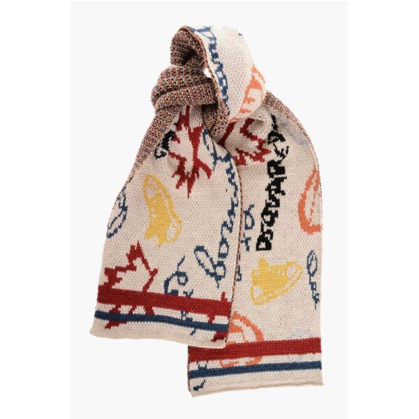 Dsquared² Alpaca Blend Scarf with Contrasting Details - Image 3