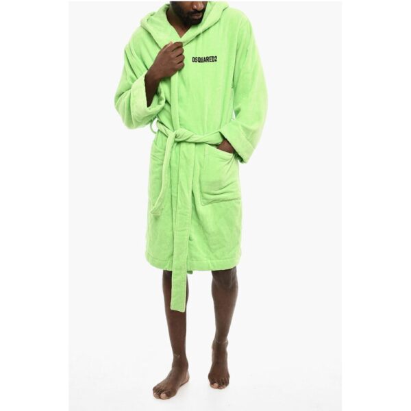 Dsquared² Terry Cottton Bathrobe with Belt - Image 4
