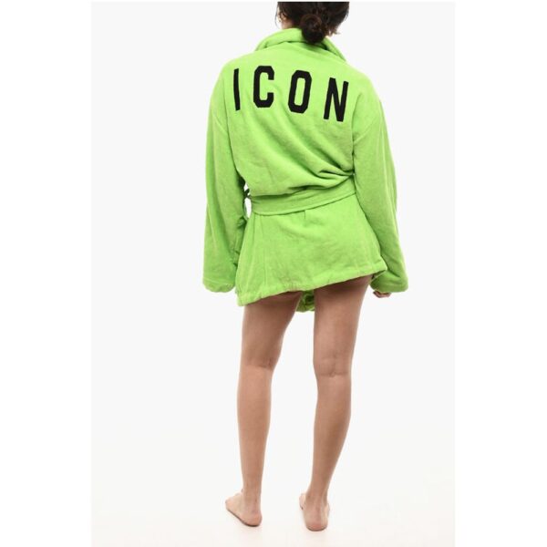 Dsquared² Cotton Terry ICON Bathrobe With Belt - Image 2