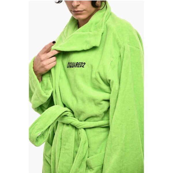 Dsquared² Cotton Terry ICON Bathrobe With Belt - Image 3