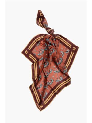 Dsquared² Silk Foulard with Floral Paisley Motif