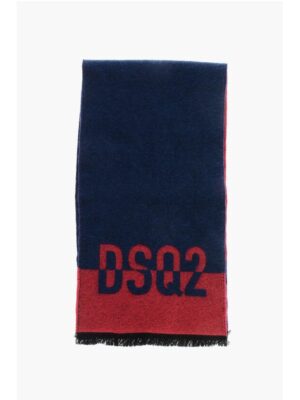 Dsquared² Two-Tone Virgin Wool Scarf with Fringes
