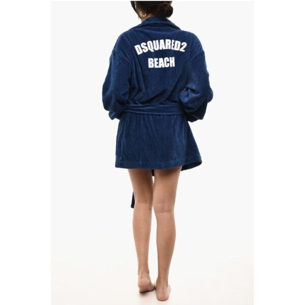 Dsquared² Cotton Terry Beach Bathrobe With Embroidery - Image 2