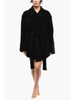 Dsquared² Cotton Terry Beach Bathrobe With Embroidery