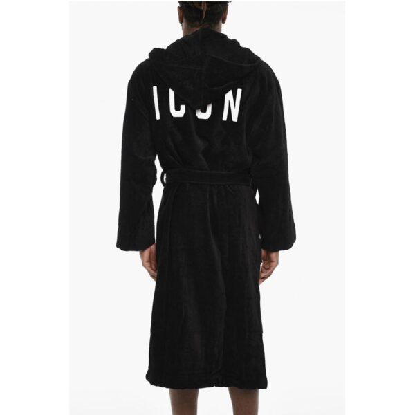 Dsquared² Terry Cottton Bathrobe with Belt and Logo - Image 2