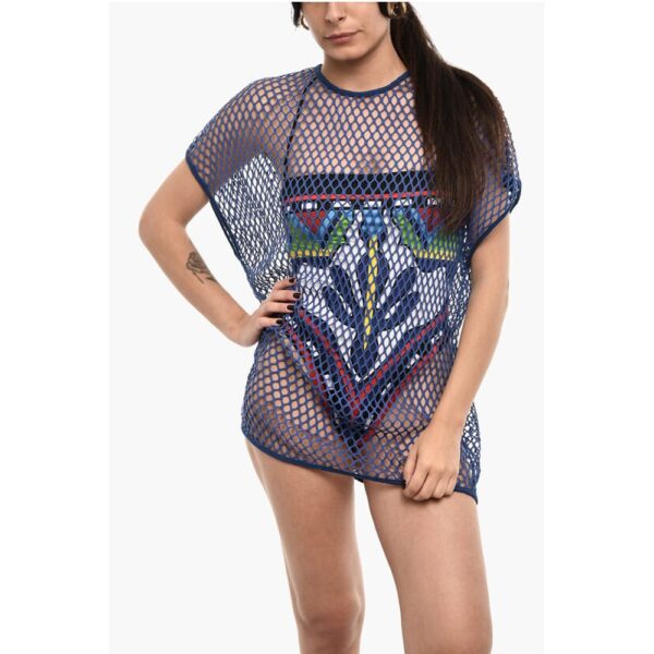 Dsquared² Solid Color Openwork Beach Cover-up Dress