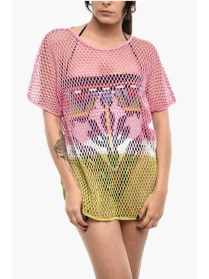 Dsquared² Gradient Effect Openwork Beach Cover-up Dress