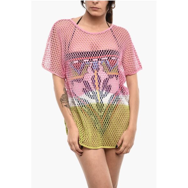 Dsquared² Gradient Effect Openwork Beach Cover-up Dress