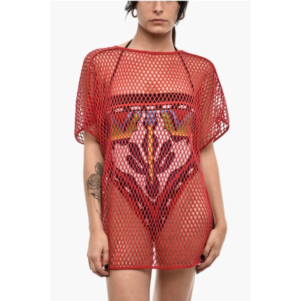 Dsquared² Solid Color Openwork Beach Cover-up Dress