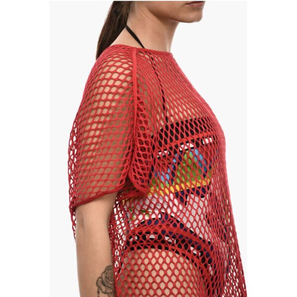 Dsquared² Solid Color Openwork Beach Cover-up Dress - Image 3