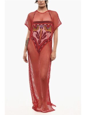Dsquared² Openwork Maxi Beach Cover-up Dress