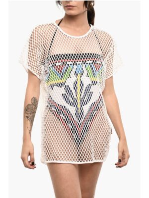 Dsquared² Solid Color Openwork Beach Cover-up Dress