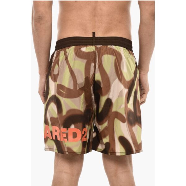 Dsquared² Logoed Swim Short with Spray Paint Motif - Image 2