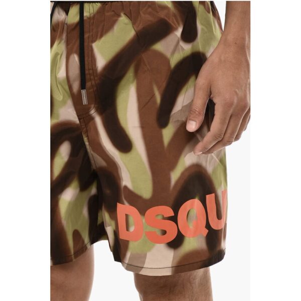 Dsquared² Logoed Swim Short with Spray Paint Motif - Image 3