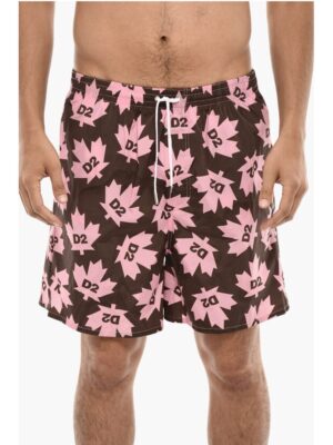 Dsquared² Allover Logo Printed Swim Shorts