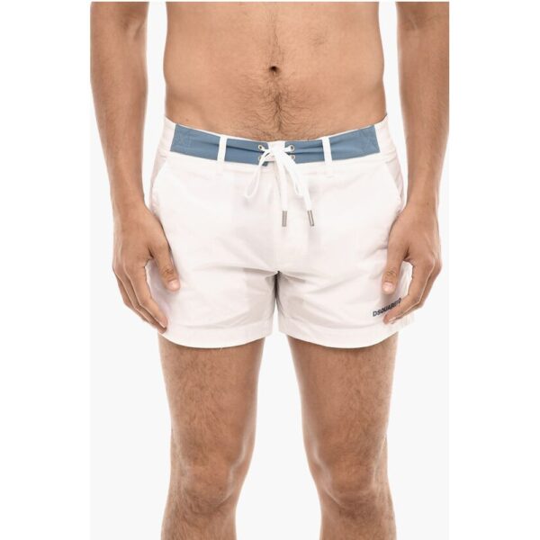 Dsquared² Contrasting Bands MIDI Swim Shorts