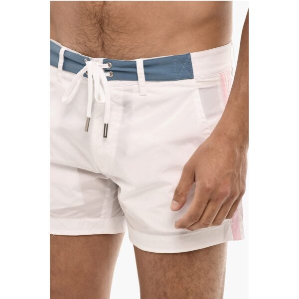 Dsquared² Contrasting Bands MIDI Swim Shorts - Image 3