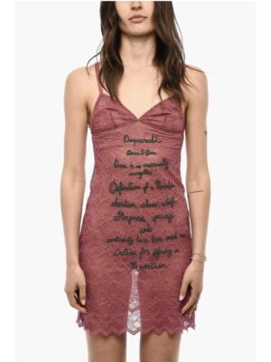 Dsquared² UNDERWEAR Embroidered Lace Slip Dress