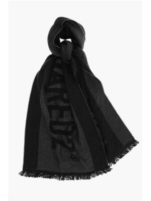 Dsquared² Two-Tone Wool Scarf with Maxi Logo