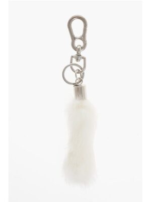 Dsquared² Metal Keyring with Real Fur Pendant
