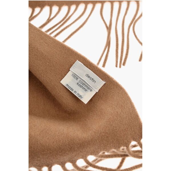 Destin Solid Color Cashmere BIVER Scarf with Fringes - Image 3
