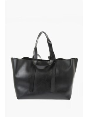 Off-White Solid Color Leather Weekend Bag