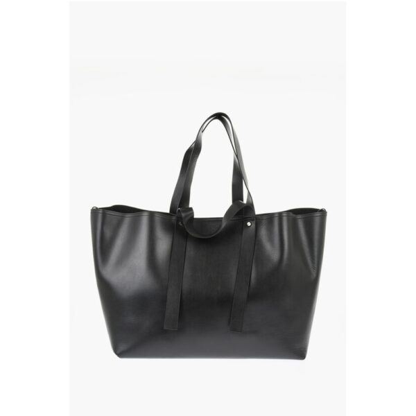 Off-White Solid Color Leather Weekend Bag - Image 3