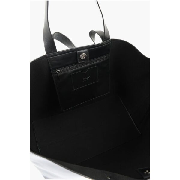 Off-White Solid Color Leather Weekend Bag - Image 5