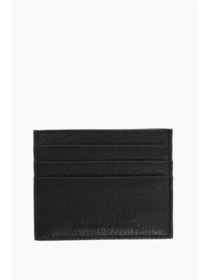 Armani EMPORIO Textured Leather Card Holder with Embossed Logo