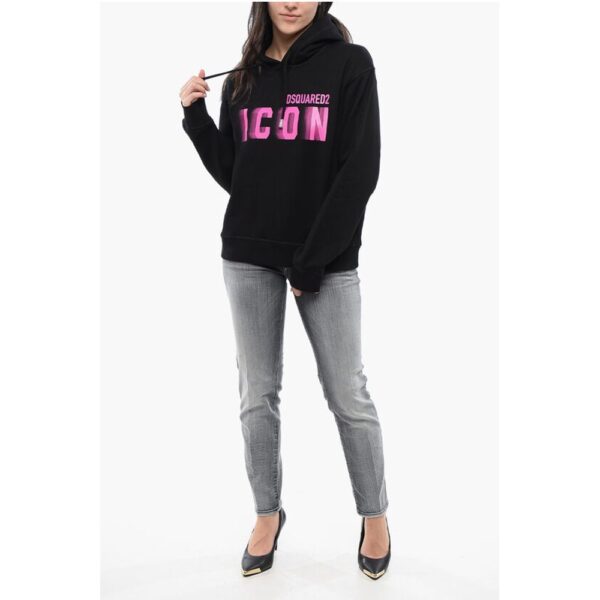 Dsquared² Brushed Cottton BLURRED ICON Hoodie - Image 4