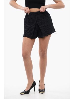Dsquared² Front Pleated Tweed Shorts