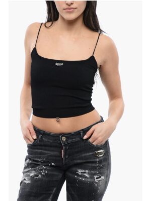Dsquared² Knitted GOTHIC LOGO Crop Top