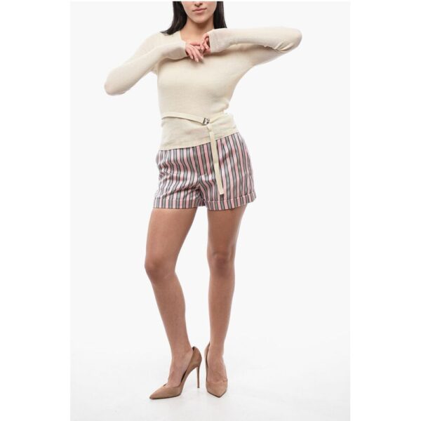 Dsquared² V-Neck Cotton Sweater with Lace-up Detail - Image 4