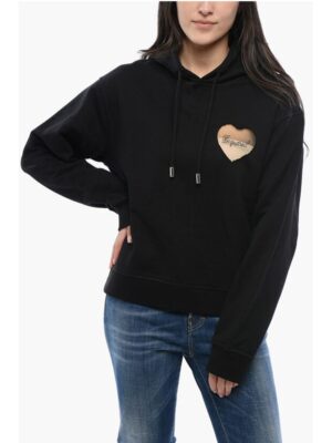 Dsquared² Brushed Cotton Hoodie with See Through Insert